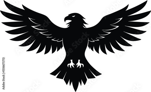 Eagle icon illustration, Eagle silhouette vector, flying wild big bird, silhouette of a soaring eagle. vector illustration