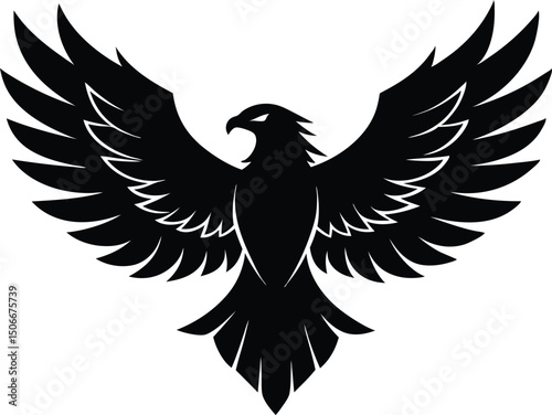 Eagle icon illustration, Eagle silhouette vector, flying wild big bird, silhouette of a soaring eagle. vector illustration
