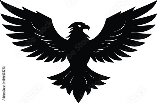 Eagle icon illustration, Eagle silhouette vector, flying wild big bird, silhouette of a soaring eagle. vector illustration