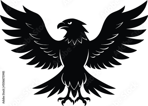 Eagle icon illustration, Eagle silhouette vector, flying wild big bird, silhouette of a soaring eagle. vector illustration
