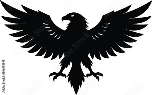 Eagle icon illustration, Eagle silhouette vector, flying wild big bird, silhouette of a soaring eagle. vector illustration