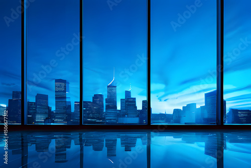 city skyline at night
