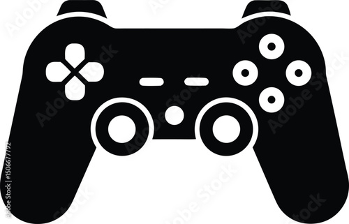 A game controller silhouette vector illustration, Video game controller. Gamepad icon design