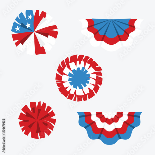 Fourth of July pom pom and decoration