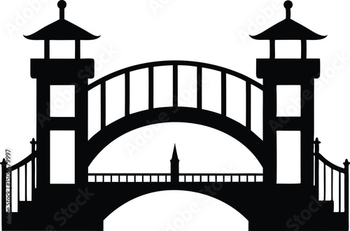 Golden gate bridge vector silhouette. bridge vector silhouette illustration

