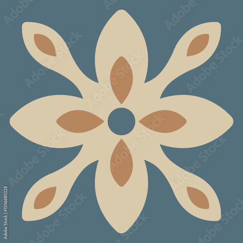 Vintage Geometric Floral Tile Pattern – Mediterranean Style Decorative Tiles