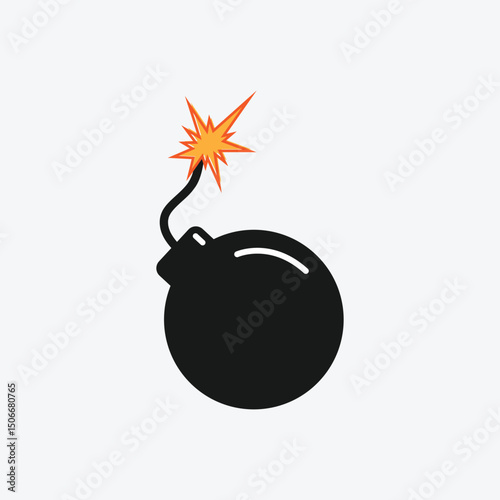 bomb abstract flat design icon logo