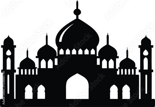 Islamic mosque silhouette vector, silhouette mosque vector illustration