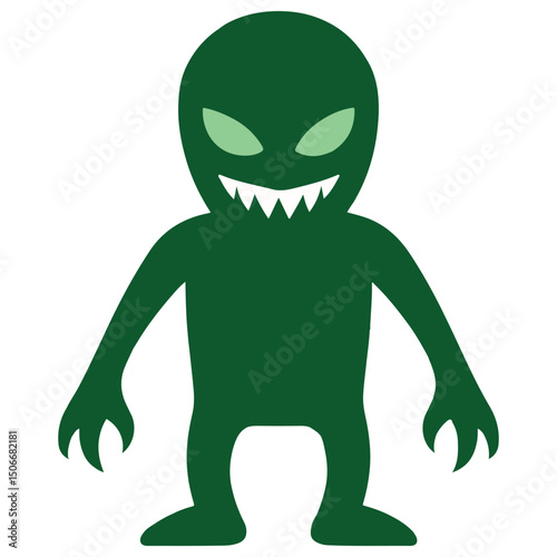Space Green Alien Silhouette clipart, Outer Space illustration, Colorful Space design sublimation
