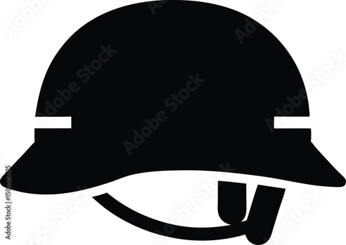 Military helmet silhouette, Army helmet silhouette, Military helmet icon, military cap illustration, military cap silhouette vector illustration design.