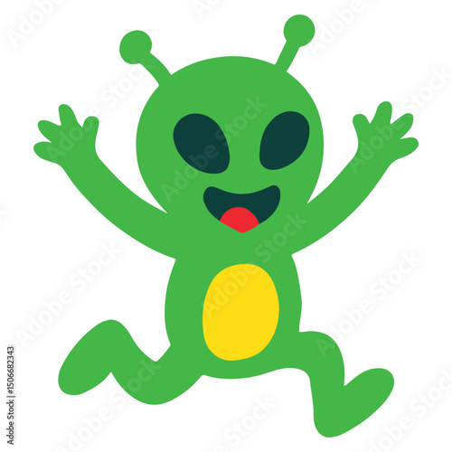Space Joyful Alien clipart, Outer Space illustration, Colorful Space design sublimation
