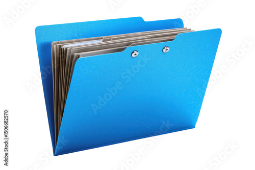 Bright Blue Storage Folder With Documents