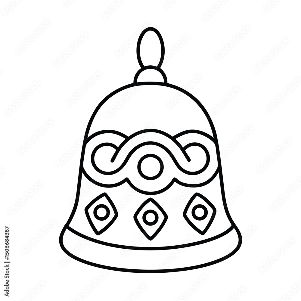 Fototapeta premium create a clay bell with a carved pattern