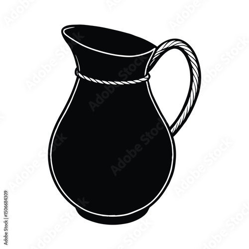 craft a textured pitcher with a rope style handle