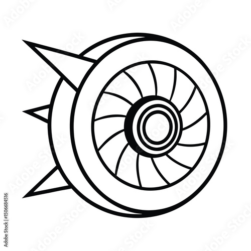 create a dynamic cross section of a jet engine turbine