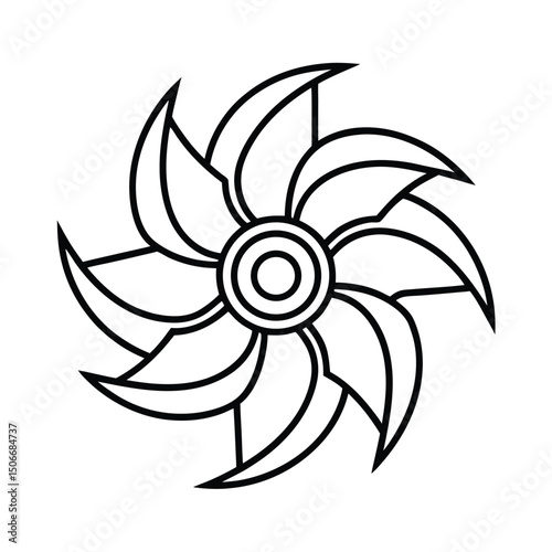 create a render of a turbine made from recycled materials