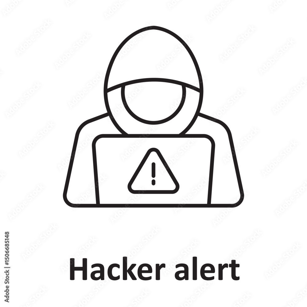 Obraz premium Hacker alert :Vector Icon which can easily modify or edit