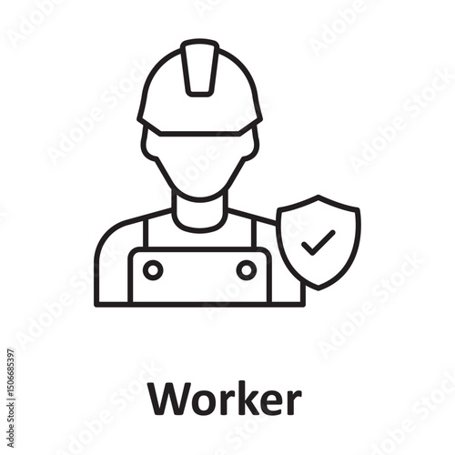 Worker insurance :Vector Icon which can easily modify or edit