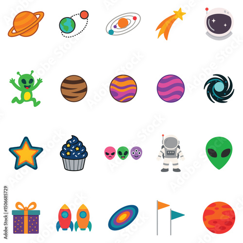 bundle of Space clipart, Outer Space illustration, Colorful Space design sublimation
