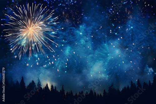 fireworks in the night sky