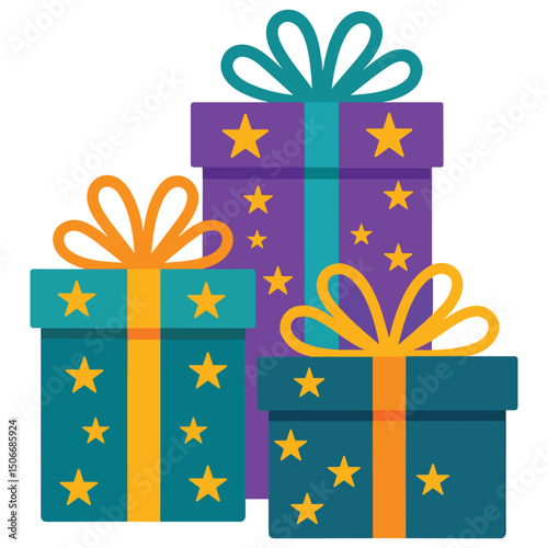 Space Stacked Gift Boxe clipart, Outer Space illustration, Colorful Space design sublimation
