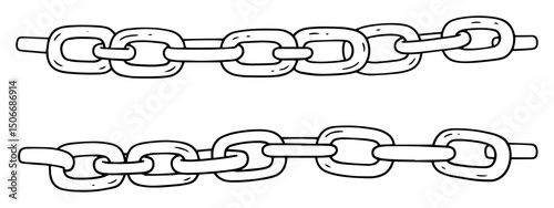nautical chains outline vector element