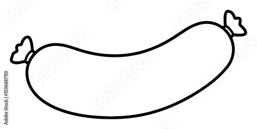 sausage food outline vector illustration