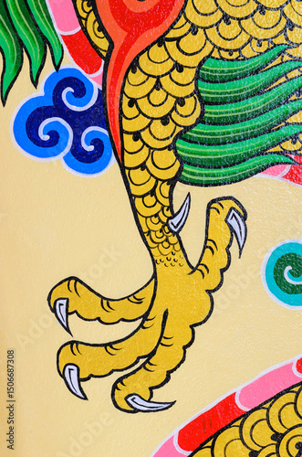 This decorative sculpture in china shows the detail of the dragon's clawed foot and expertise of the artist.