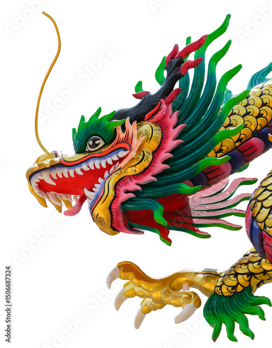 This decorative sculpture in china shows the detail of the dragon's clawed foot and expertise of the artist.