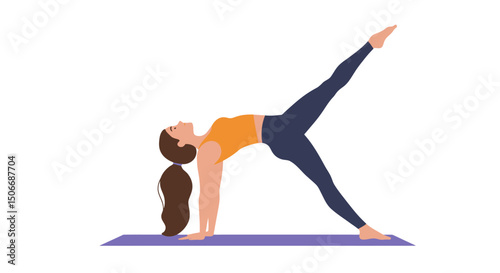 Woman in ThreeLegged DownwardFacing Dog Pose on Yoga Mat