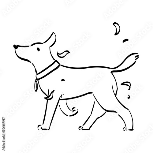 Hand Drawn Pet Veterinary Outlined Illustration