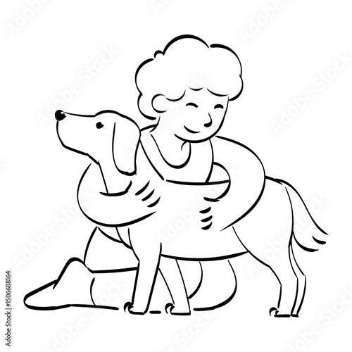 Hand Drawn Pet Veterinary Outlined Illustration