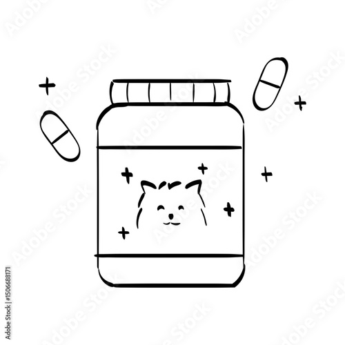 Hand Drawn Pet Veterinary Outlined Illustration