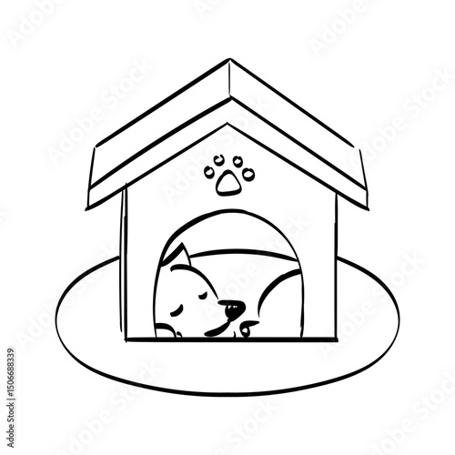Hand Drawn Pet Veterinary Outlined Illustration
