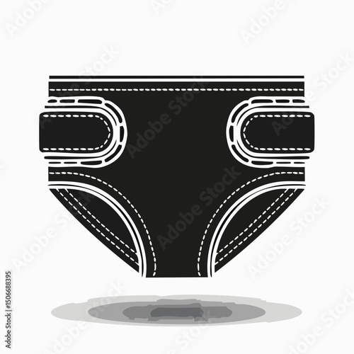 Diaper Silhouette – Baby Nappy Flat Vector Icon