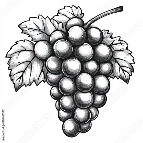 grapes silhouette , black a...