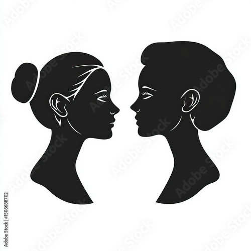 male female head silhouette...