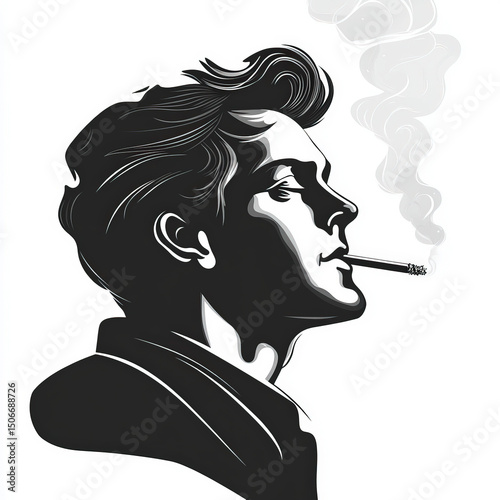 man smoking silhouette , bl...