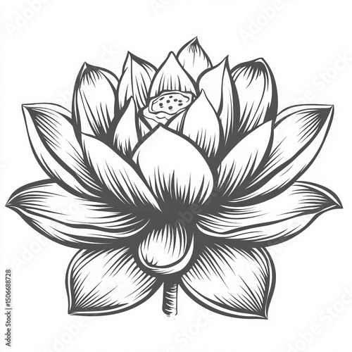lotus flower silhouette , b...