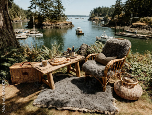 lone picnic setup on a quie...