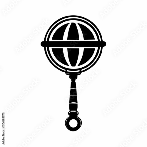 Baby Rattle Silhouette – Toy Icon Vector