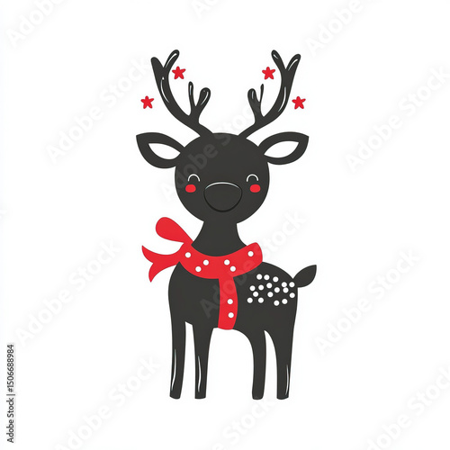 reindeer silhouette , black...