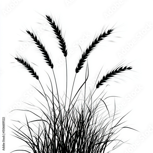 wheat field silhouette , bl...