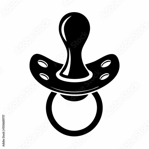 Pacifier Silhouette – Baby Soother Icon Vector