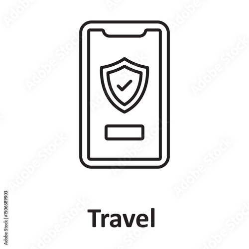 Travel insurance :Vector Icon which can easily modify or edit