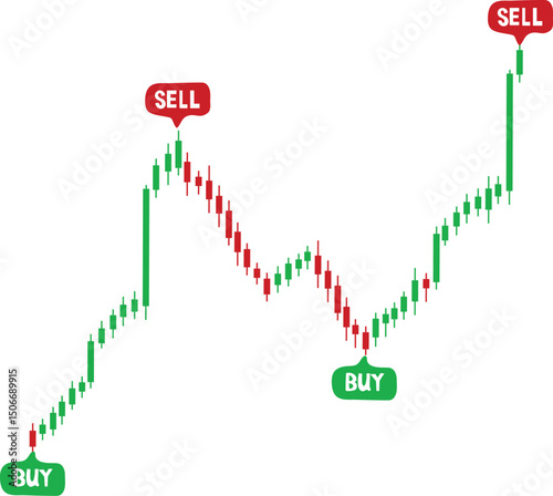 business man with graph. green red candlestick chart for stock market	
