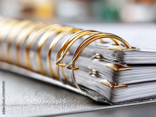 Close-up of a comb binding ...