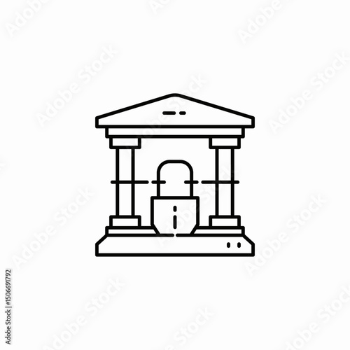 bank lock icon sign vector