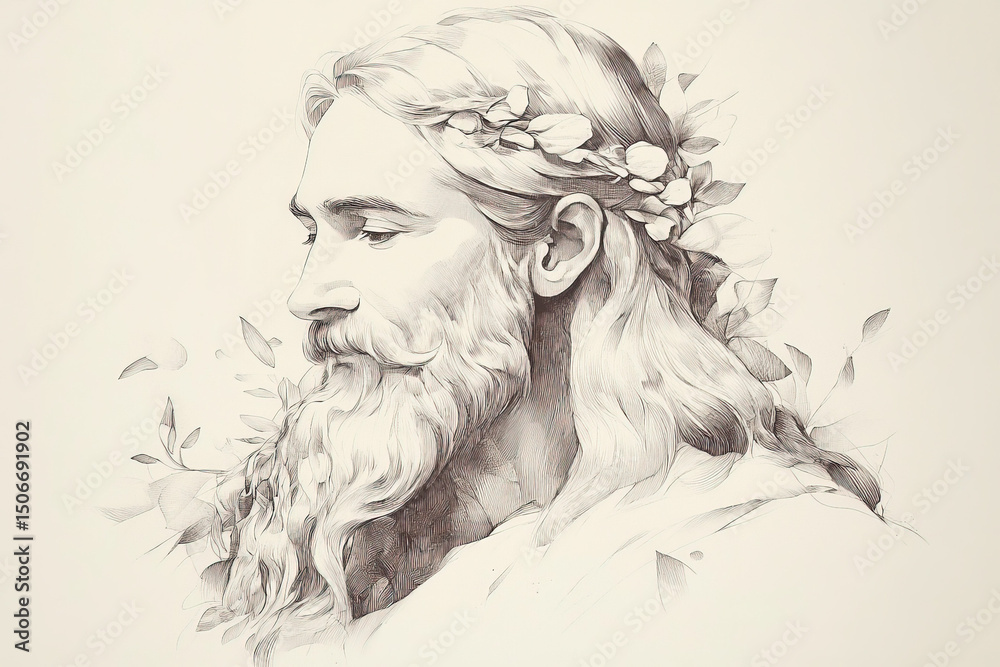 Fototapeta premium god sketch