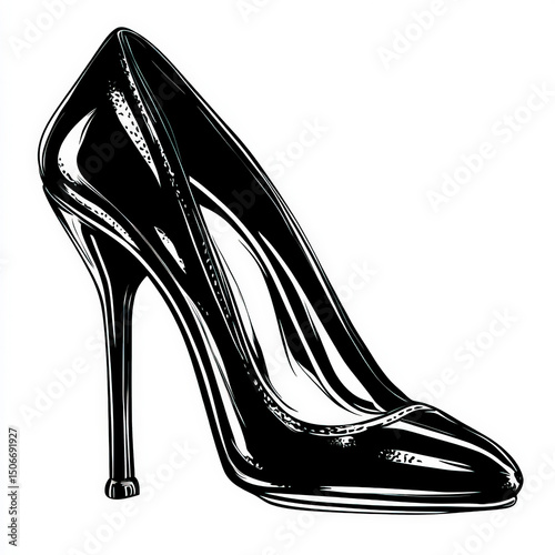 high heel shoe silhouette ,...
